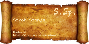 Stroh Szonja névjegykártya